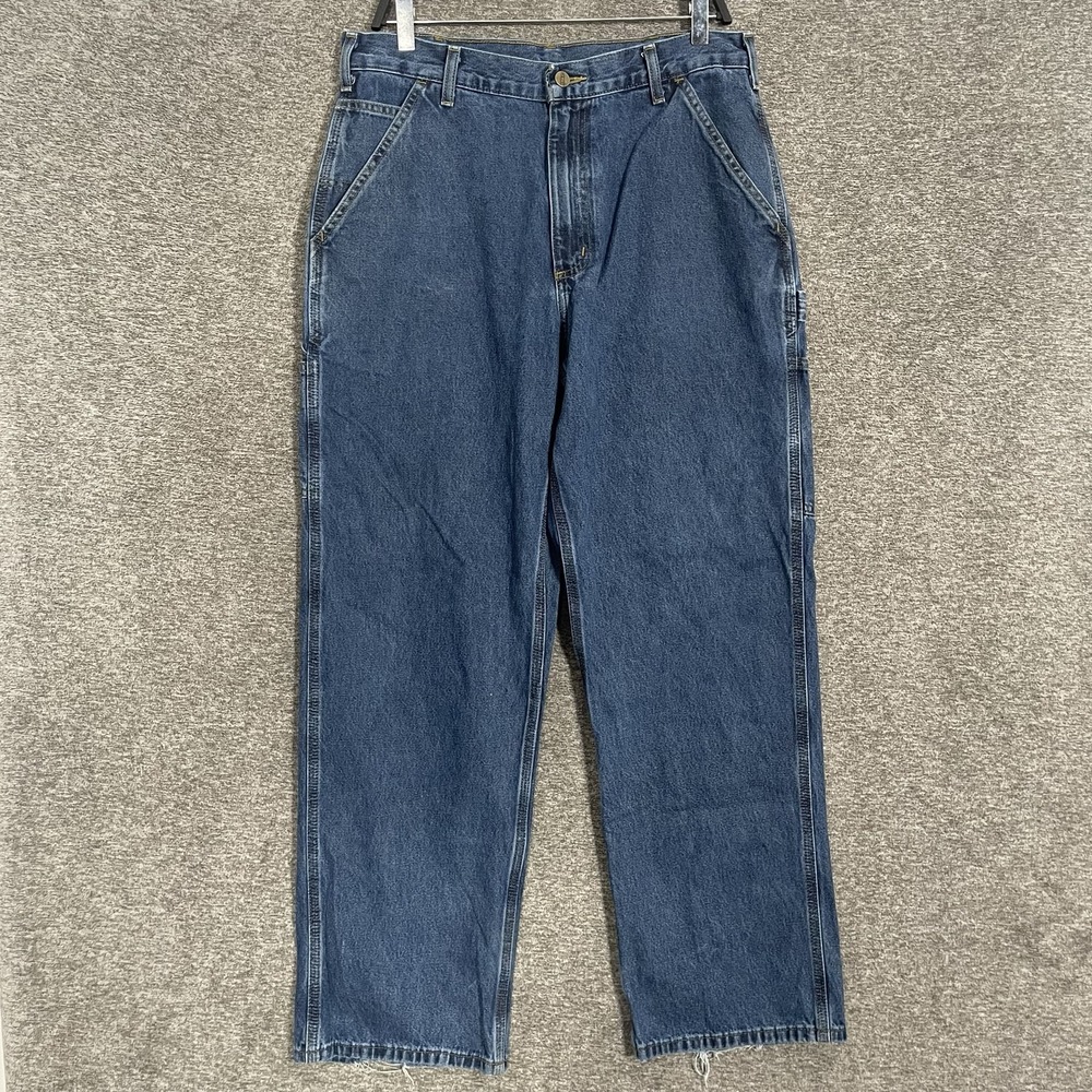 Carhartt B13 DPS Jeans Mens 34x32 Blue Loose Fit Straight Carpenter Denim Pants